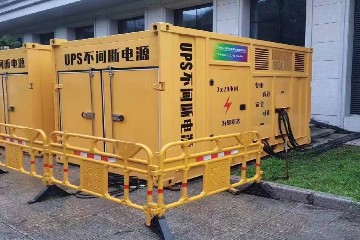 奉化发电机租赁施工现场