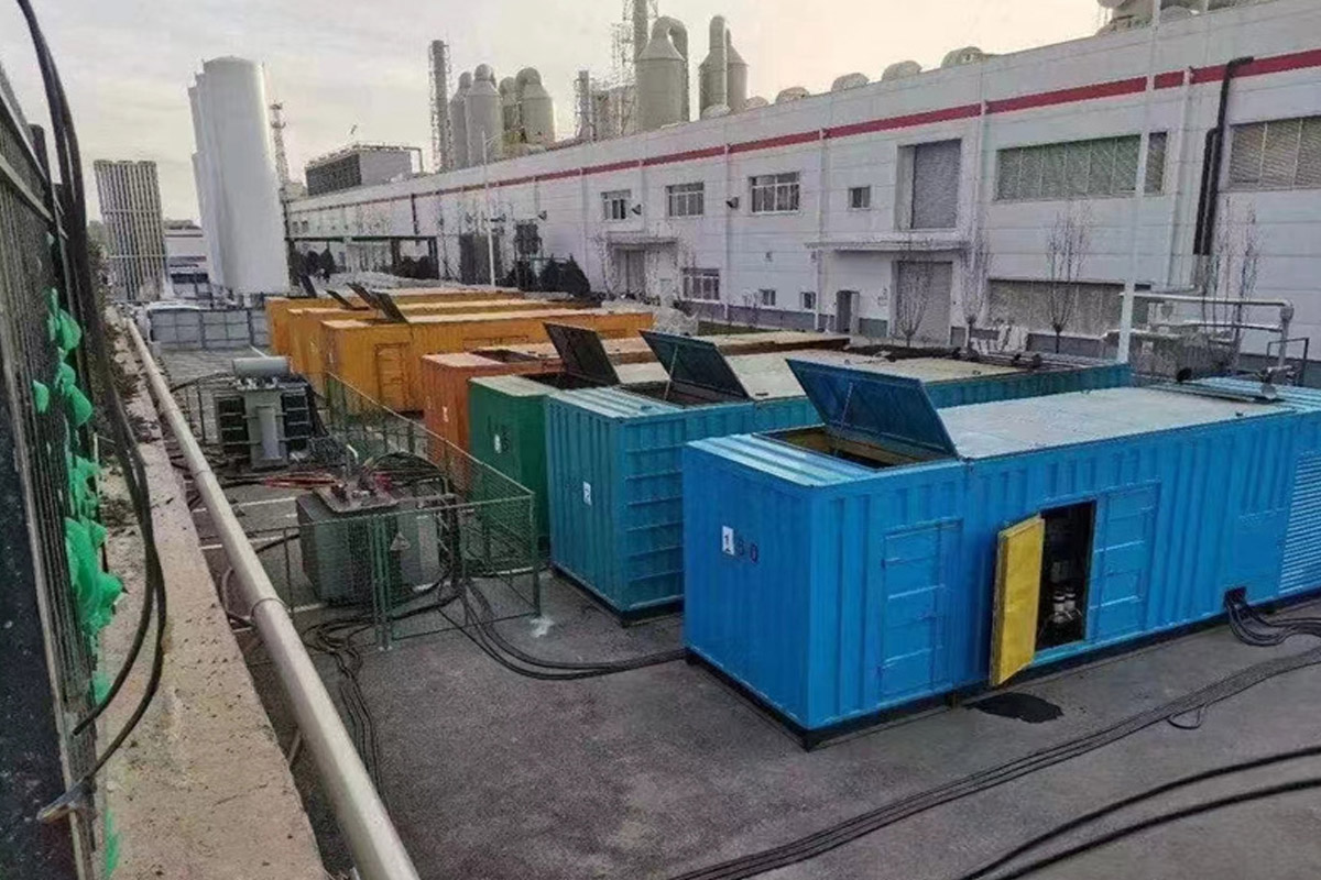 奉化发电机租赁施工现场